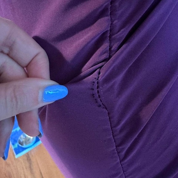 Vintage Nina Piu Purple Sleeveless Bodycon Dress Size Medium Asymmetrical Fairy - Picture 7 of 8